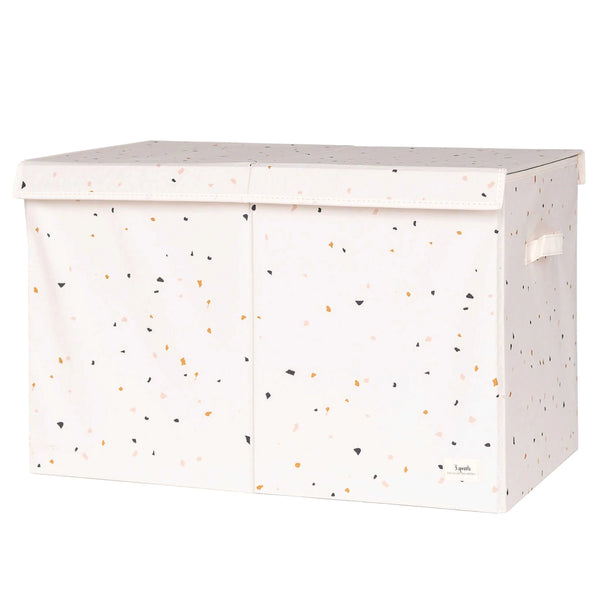 3 Sprouts Opbevaringskasse med låg, Terrazzo/Creme