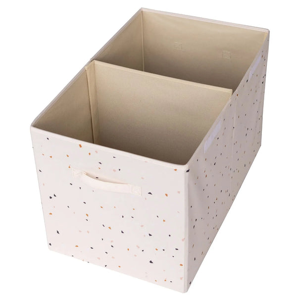 3 Sprouts Opbevaringskasse med låg, Terrazzo/Creme