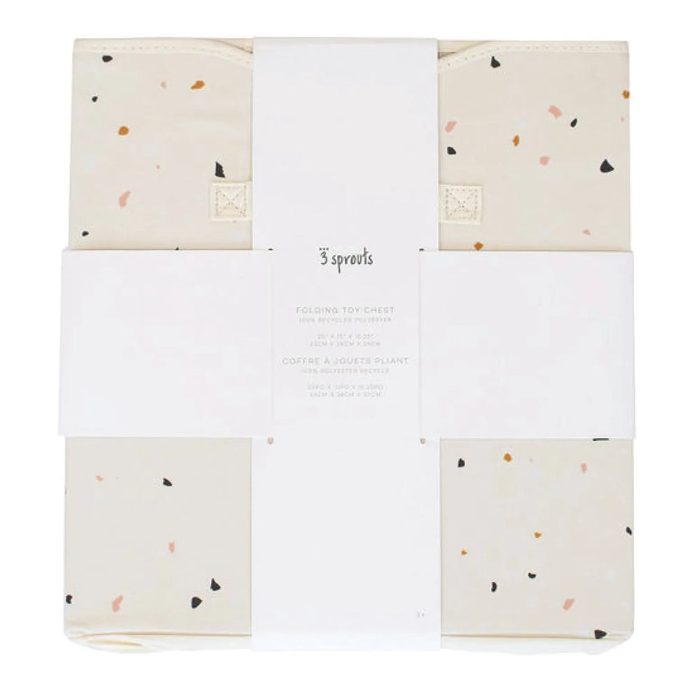 Opbevaringskasse Med Låg – Terrazzo, Creme – 3 Sprouts