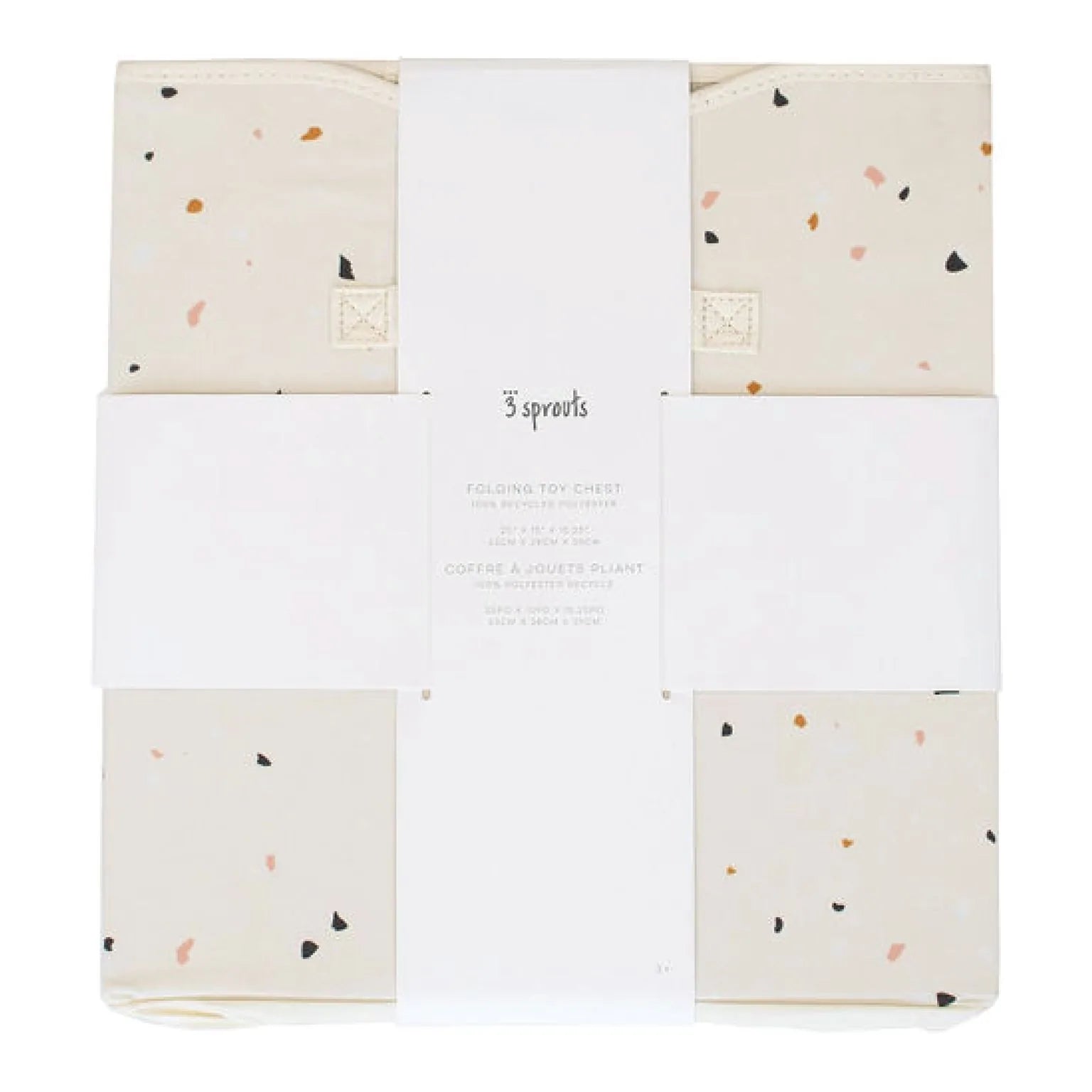 3 Sprouts Opbevaringskasse med låg, Terrazzo/Creme