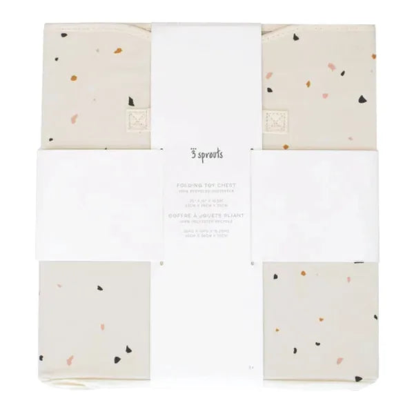 Opbevaringskasse Med Låg – Terrazzo, Creme – 3 Sprouts