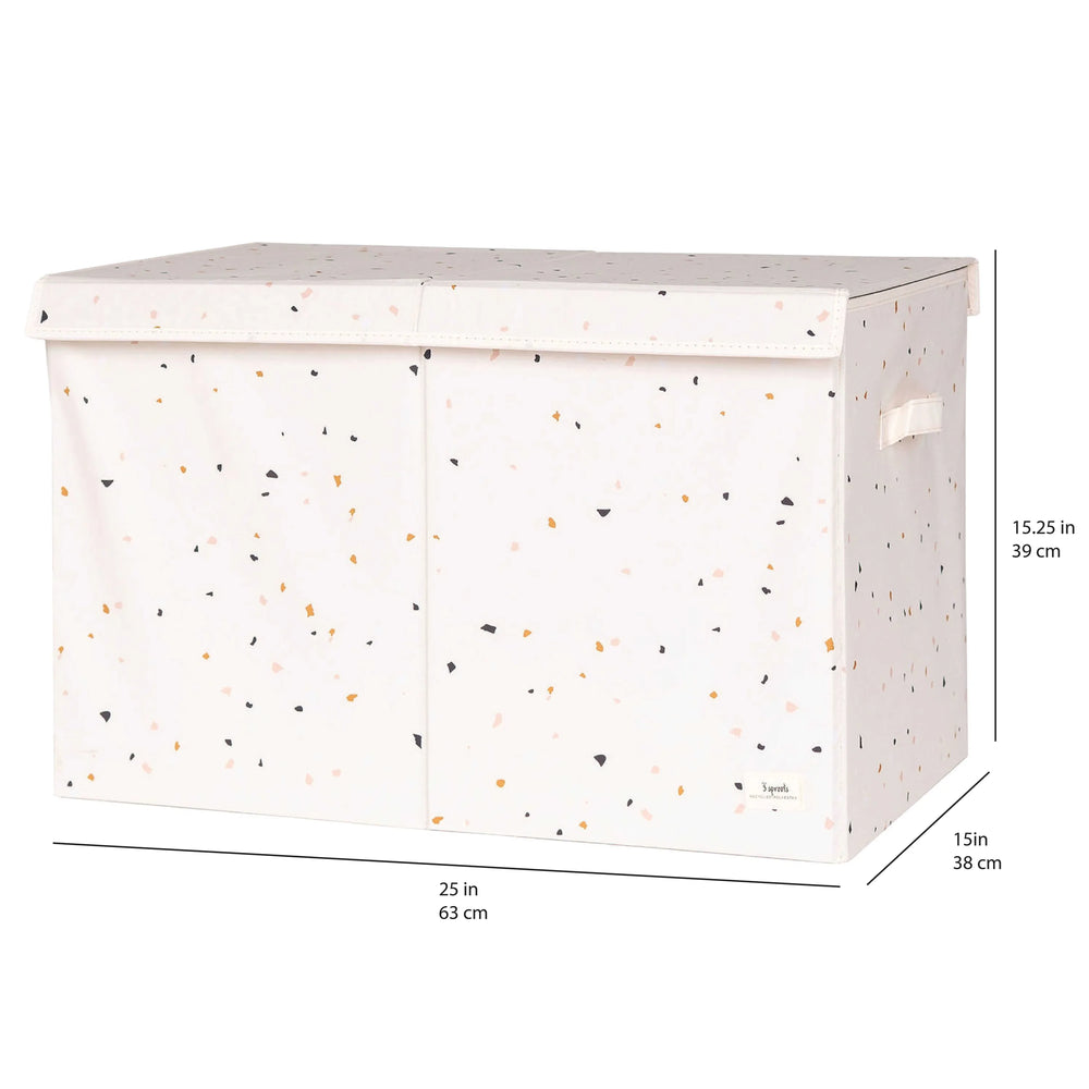 Opbevaringskasse Med Låg – Terrazzo, Creme – 3 Sprouts
