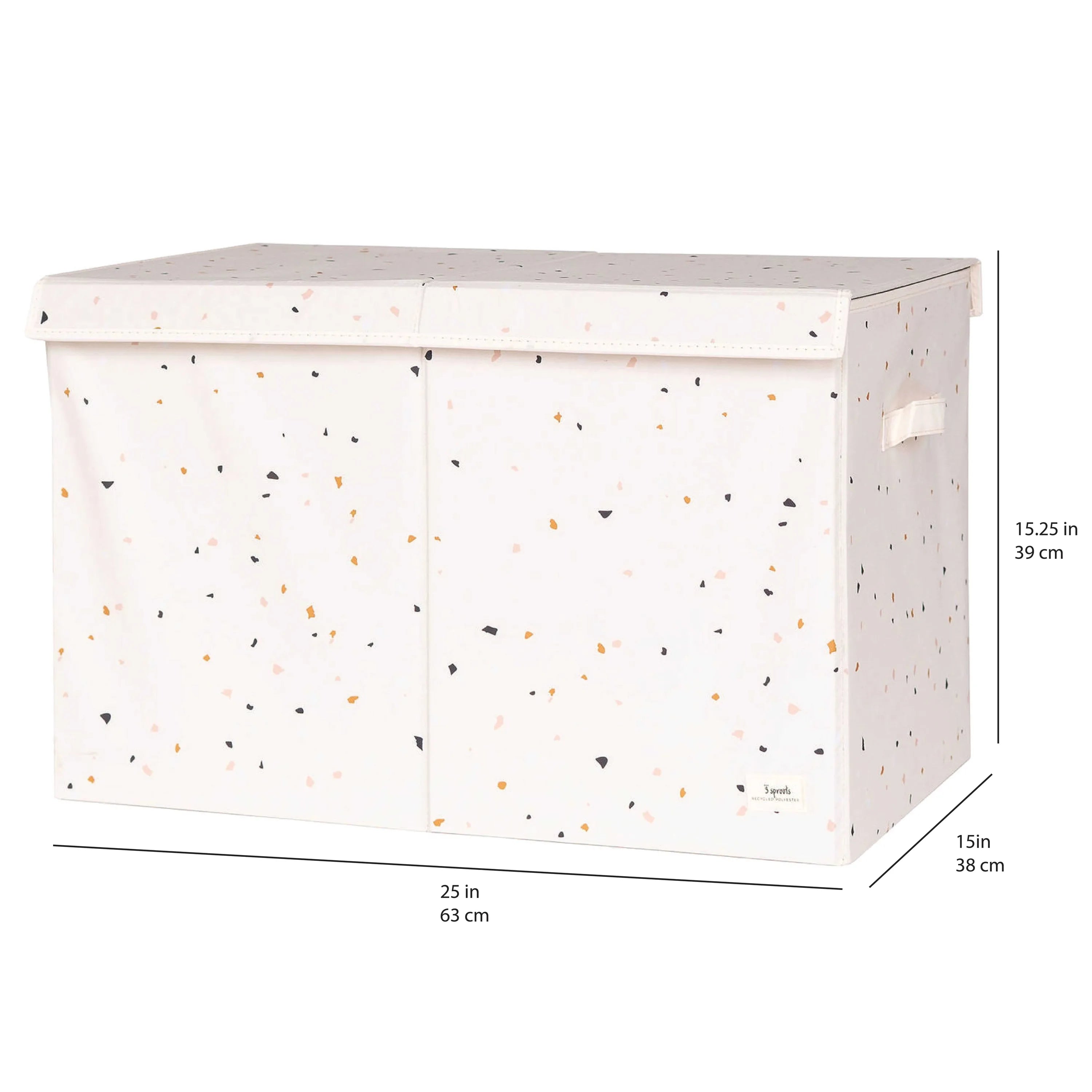 3 Sprouts Opbevaringskasse med låg, Terrazzo/Creme