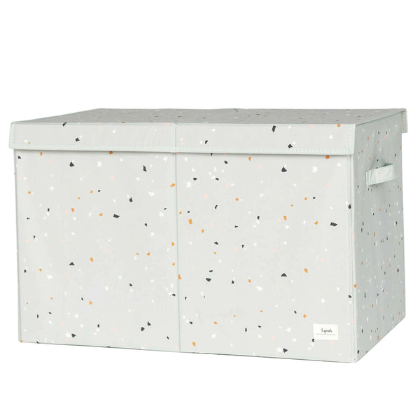 3 Sprouts Opbevaringskasse med låg, Terrazzo/Grøn