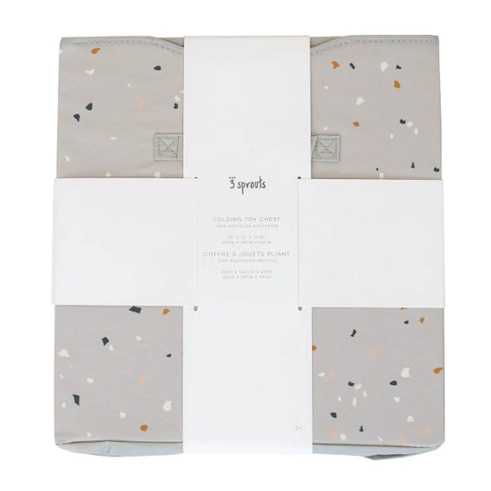 Opbevaringskasse Med Låg – Terrazzo, Lysegrå – 3 Sprouts