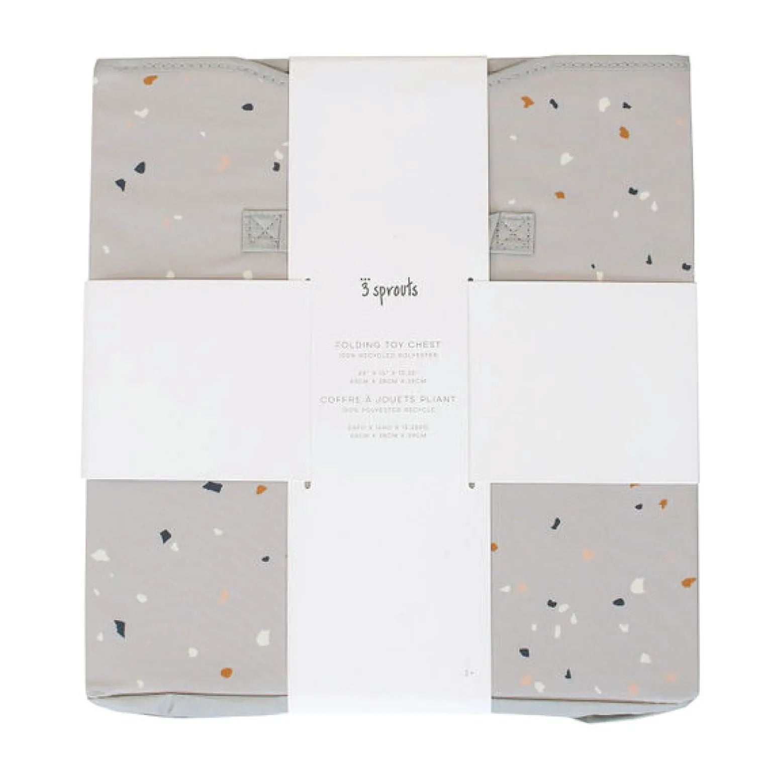 3 Sprouts Opbevaringskasse med låg, Terrazzo/Lysegrå