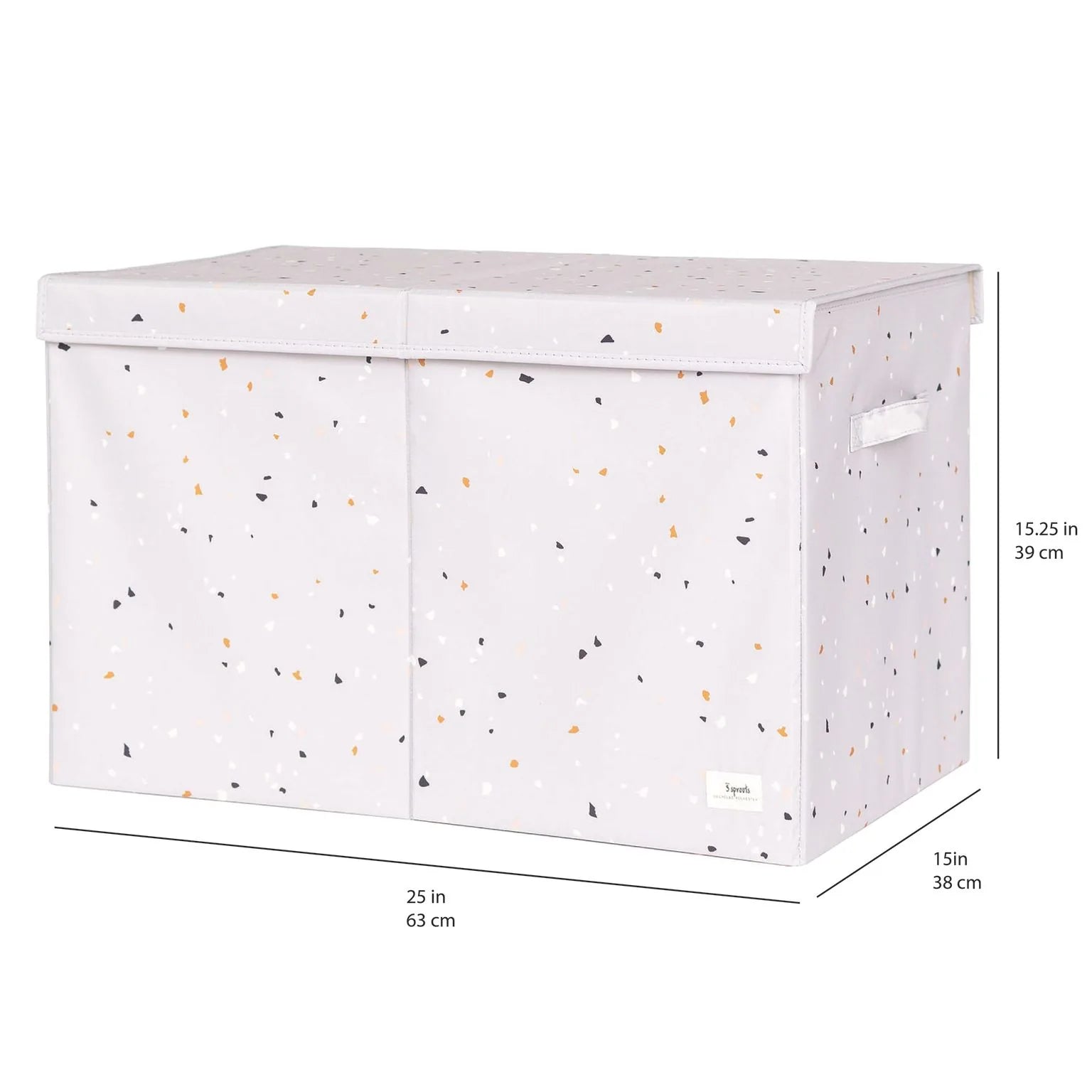 3 Sprouts Opbevaringskasse med låg, Terrazzo/Lysegrå