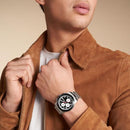 Fossil Sport Tourer Chronograph rustfrit stål lænke sort skive Men S ur Fs6045