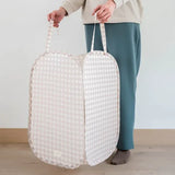 3 Sprouts Pop-up vasketøjskurv, Gingham beige