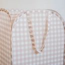 3 Sprouts Pop-up vasketøjskurv, Gingham beige