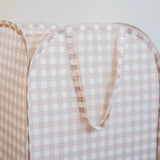 3 Sprouts Pop-up vasketøjskurv, Gingham beige