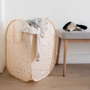 3 Sprouts Pop-up vasketøjskurv, Terrazzo beige
