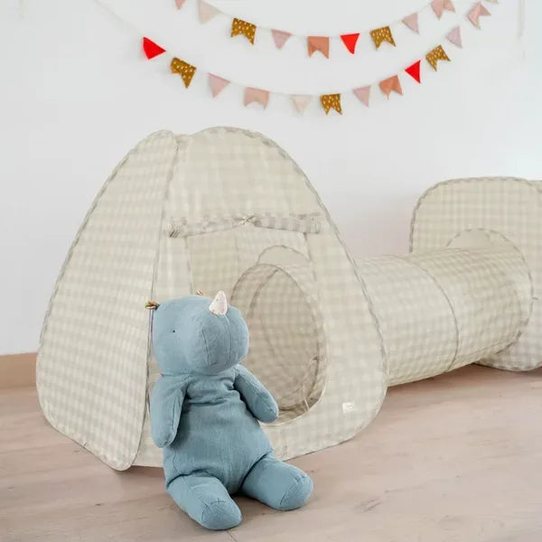 3 Sprouts Telt- og tunnel Sæt, Gingham beige