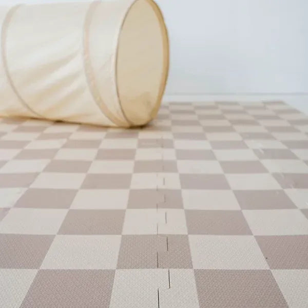 3 prouts Gulvpuslespil, Checkerboard beige