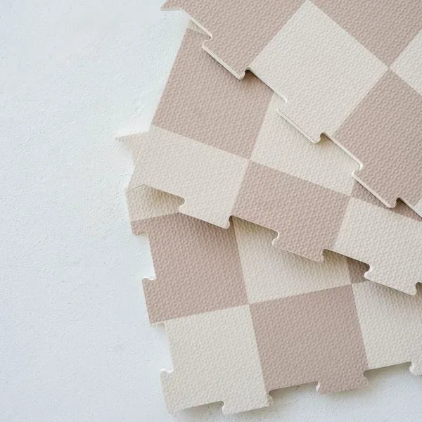 3 prouts Gulvpuslespil, Checkerboard beige
