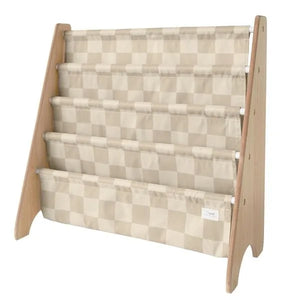 Bogreol Træ – Checkerboard beige – 3 Sprouts