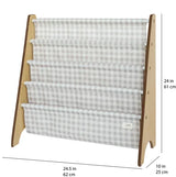 Bogreol Træ – Gingham beige – 3 Sprouts