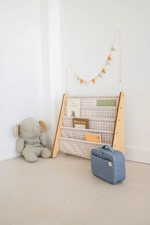 Bogreol Træ – Gingham beige – 3 Sprouts