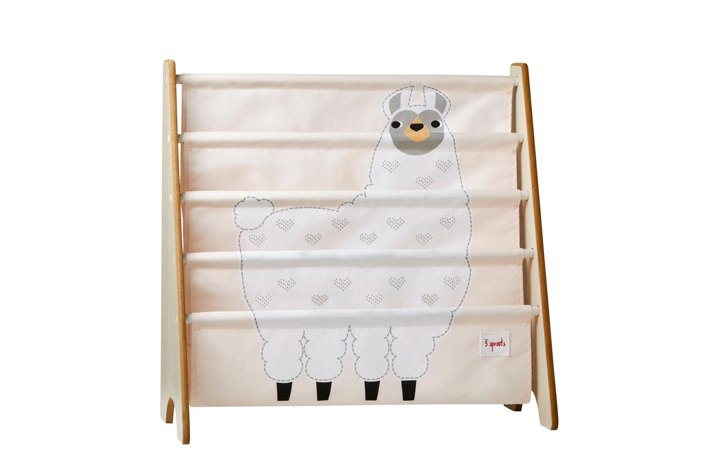Bogreol med lama motiv til børneværelse, 61x62x25 cm – 3 Sprouts