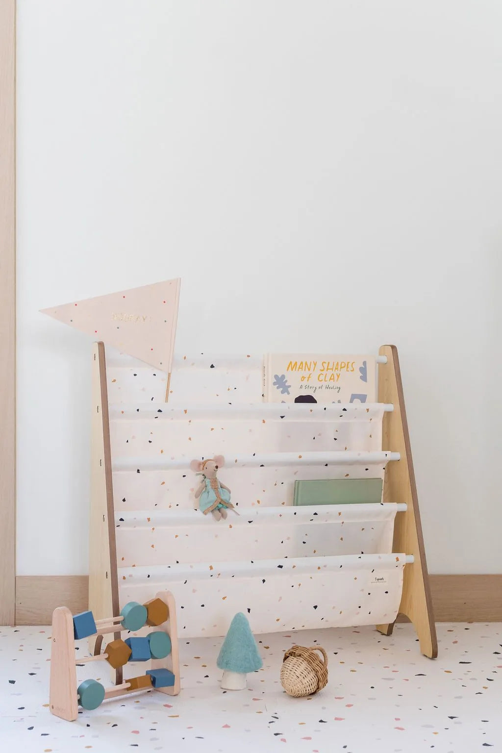 3 Sprouts Bogreol, Terrazzo/Creme