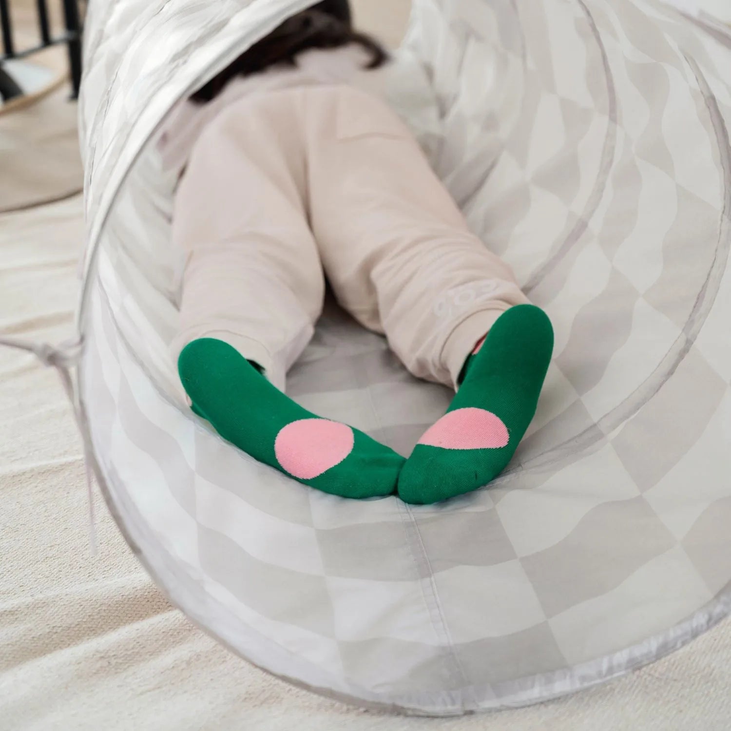3 Sprouts Legetunnel, Checkerboard beige