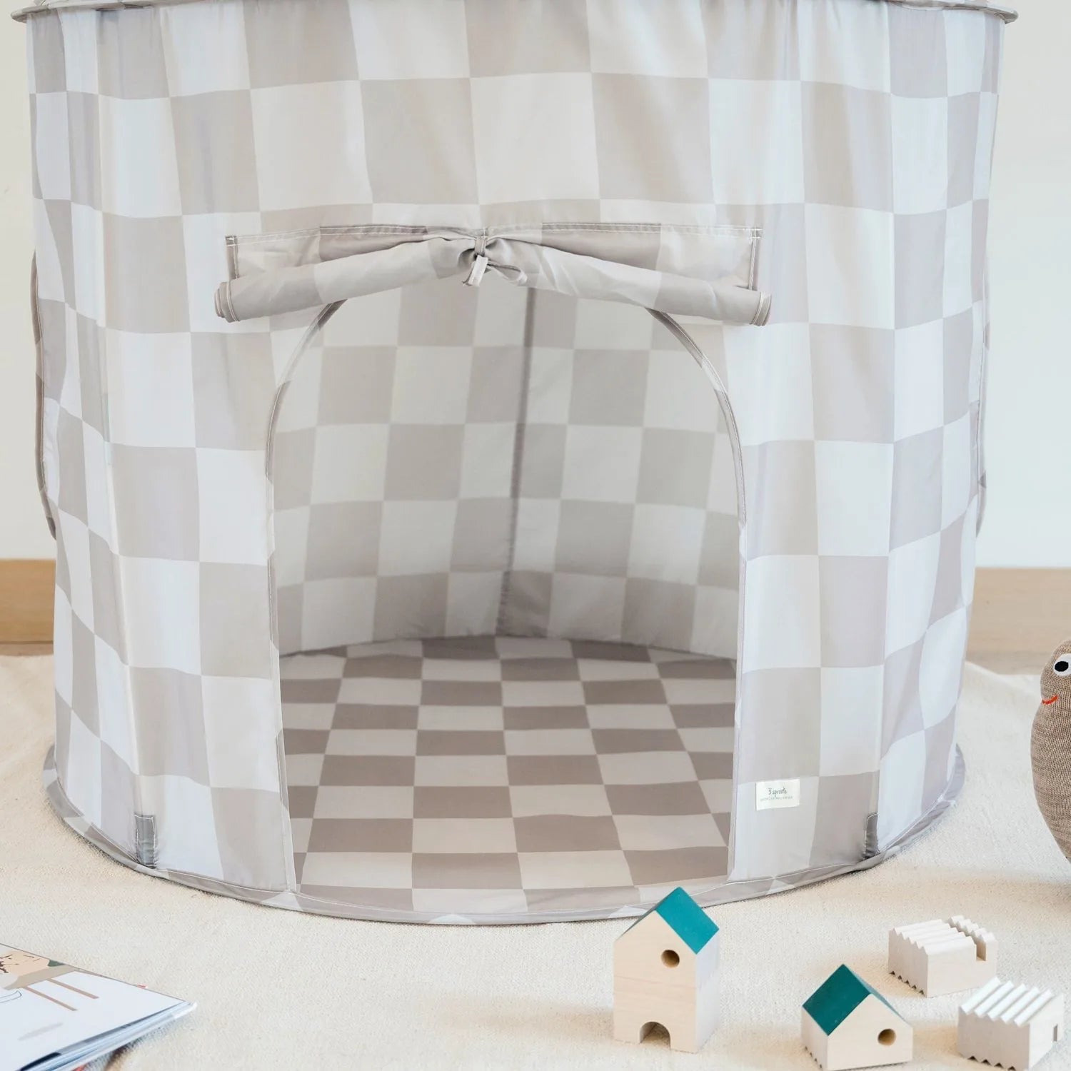 3 prouts Legetelt, Checkerboard beige