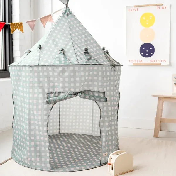 Legetelt – Gingham blå – 3 Sprouts