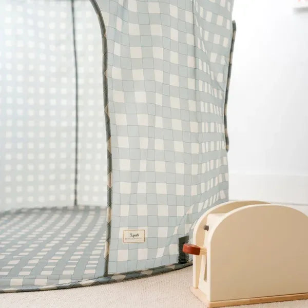 Legetelt – Gingham blå – 3 Sprouts