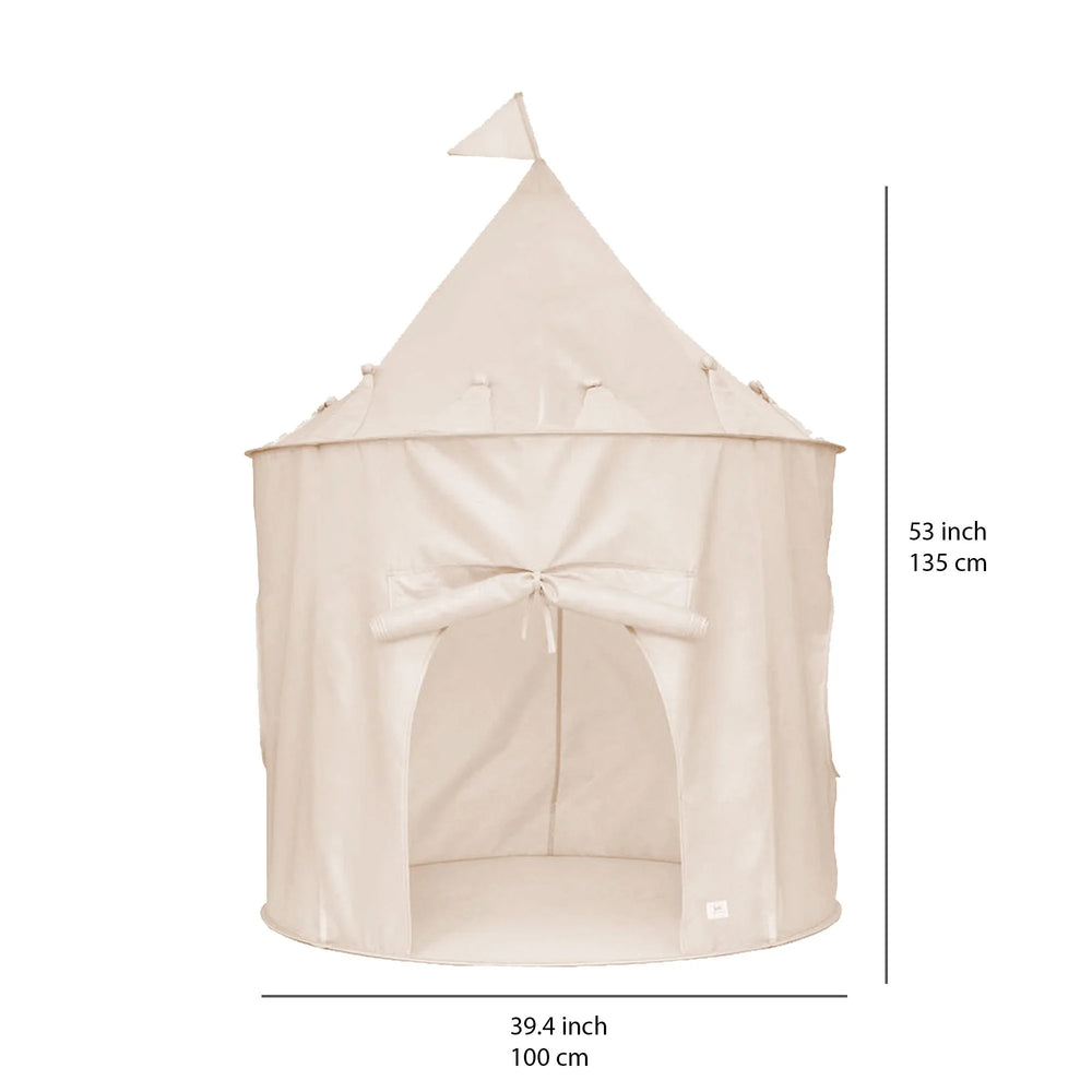 Legetelt med tag og vinduer, Ø100xH135 cm – genbrugt polyester, nem at samle – 3 Sprouts