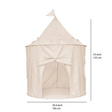 Legetelt med tag og vinduer, Ø100xH135 cm – genbrugt polyester, nem at samle – 3 Sprouts