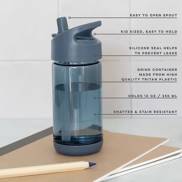 Drikkedunk 0,35 l med drikketud og sugerør, blå – Tritan, BPA-fri – 3 Sprouts