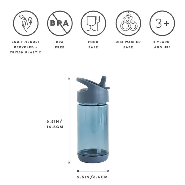 Drikkedunk 0,35 l med drikketud og sugerør, blå – Tritan, BPA-fri – 3 Sprouts