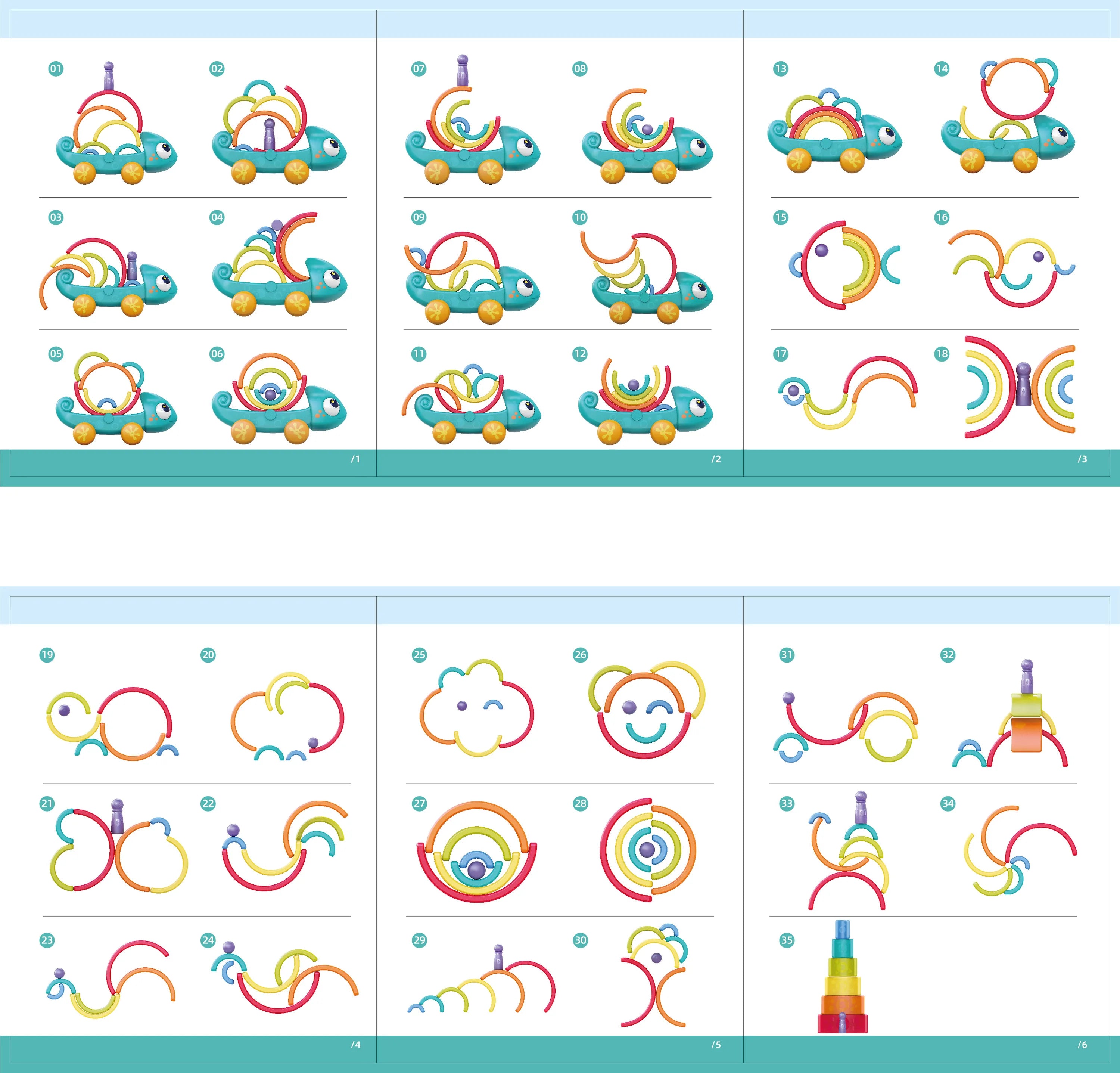 Trækdyr – Regnbue kamæleon med multi funktion – Kinder and Kids