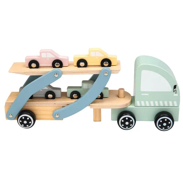 Biltransporter Med Biler (4 Stk.) Træ – Kinder and Kids