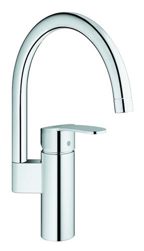 Køkkenarmatur étgrebs C-tud høj svingtud 0/150/360° forkromet 181 mm - Grohe