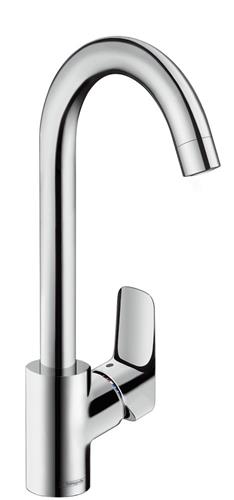 Køkkenarmatur 1-grebs Logis M31 260 C-tud forkromet med svingtud og QuickClean - hansgrohe