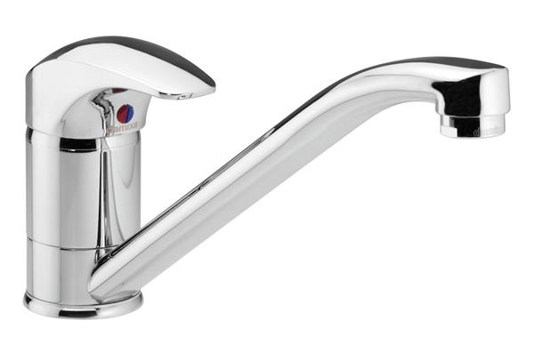 Køkkenarmatur 1-grebs lav svingtud forkromet 230mm Eco-Save - Damixa