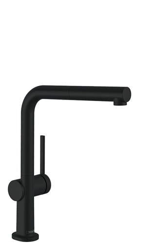 Køkkenarmatur udtræk L-tud 215 mm ComfortZone 270 matsort 1-grebs Quick-Connect hansgrohe