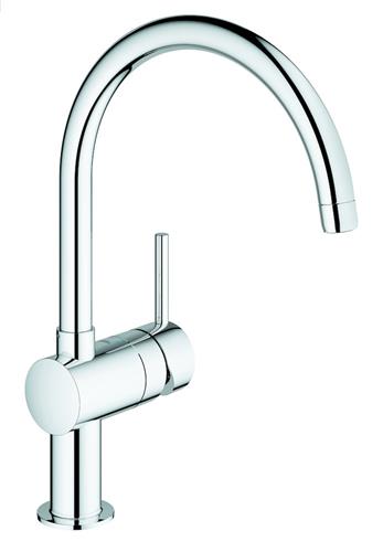 Køkkenarmatur C-tud 223 mm, 1-grebs forkromet med svingtud - Grohe