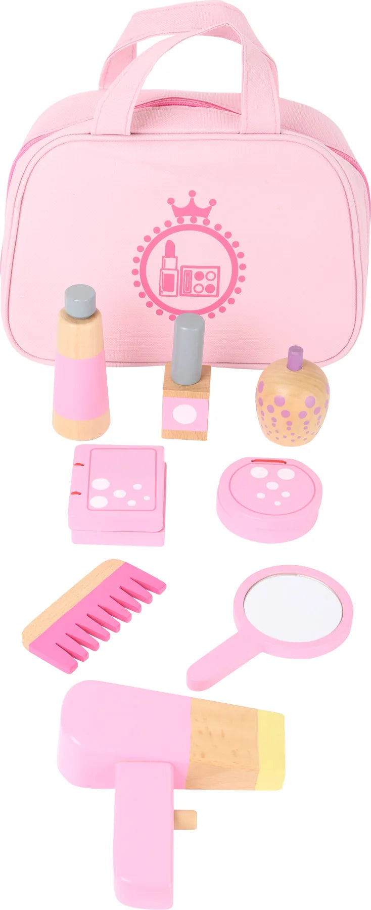 Sminketaske i træ med tilbehør, 13 dele – small foot