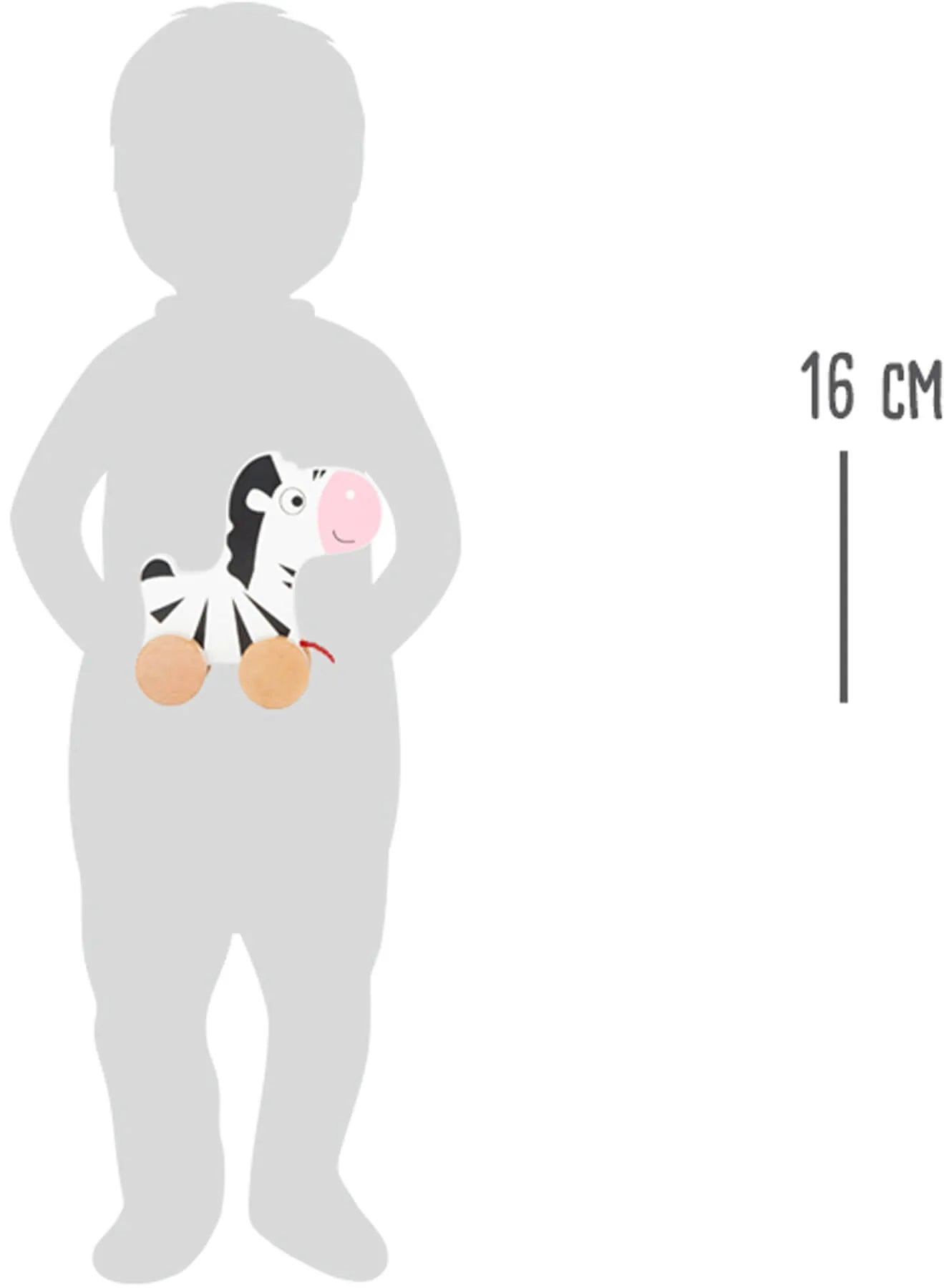 Trækdyr zebra i træ 16x5x16 cm til børn 12+ mdr – overholder EN71 – small foot