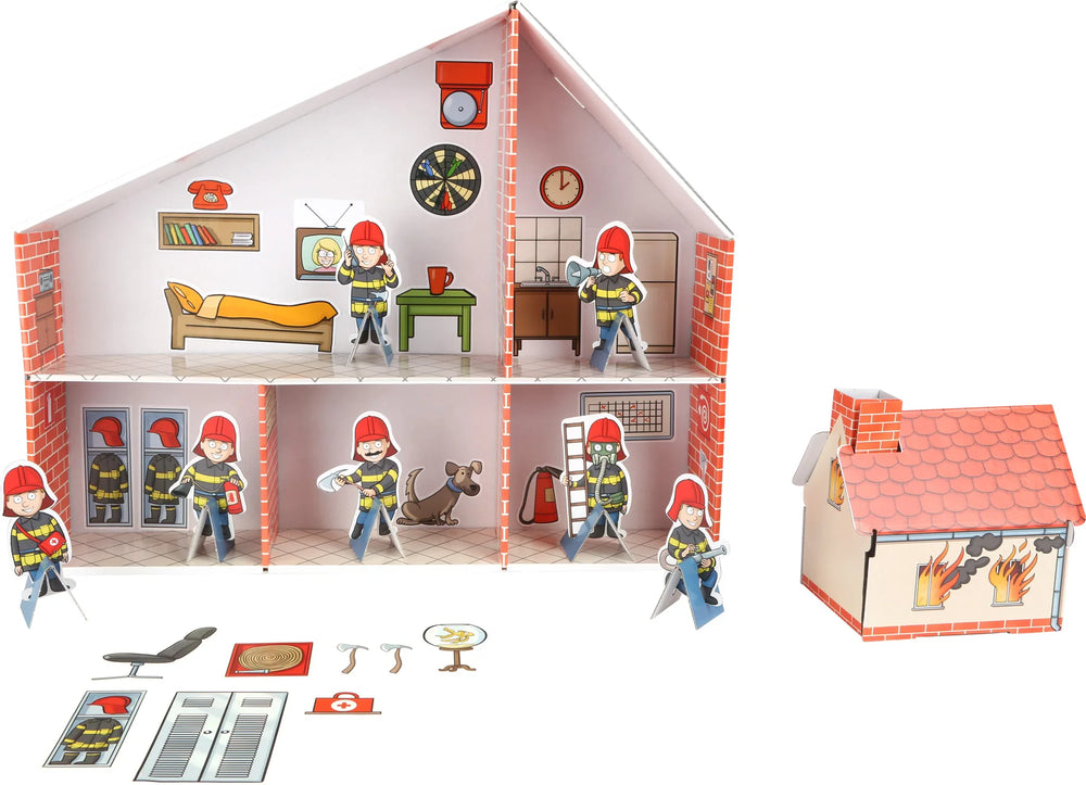 Small Foot Brandstation/Dukkehus I Pap – Leg - Børn - Tog, biler, transport og anlæg