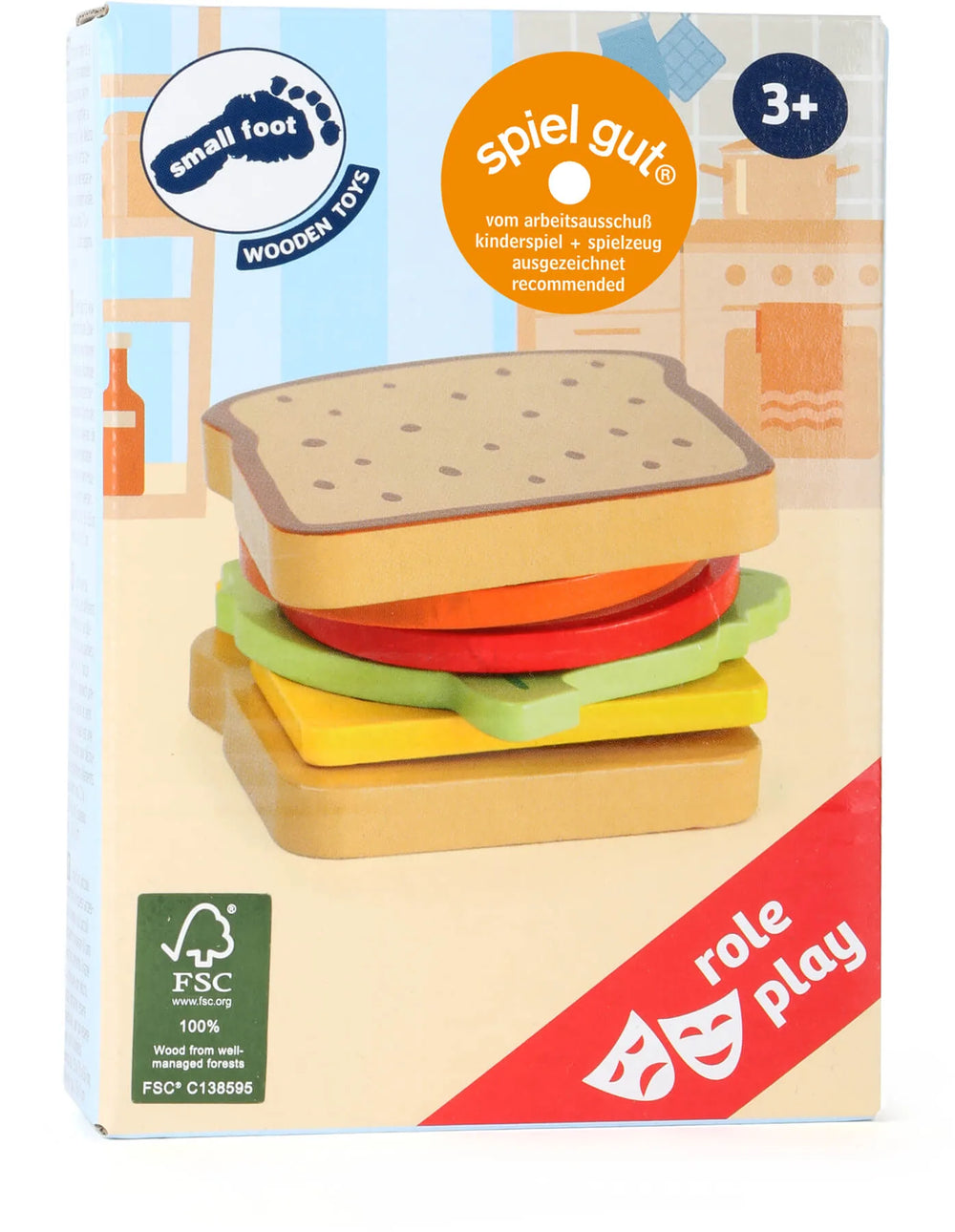 Trælegetøj Sandwich sæt 7 dele i FSC-træ til børn 3+ år – small foot