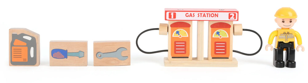 Auto Repair Shop With Petrol Station Træ – small foot