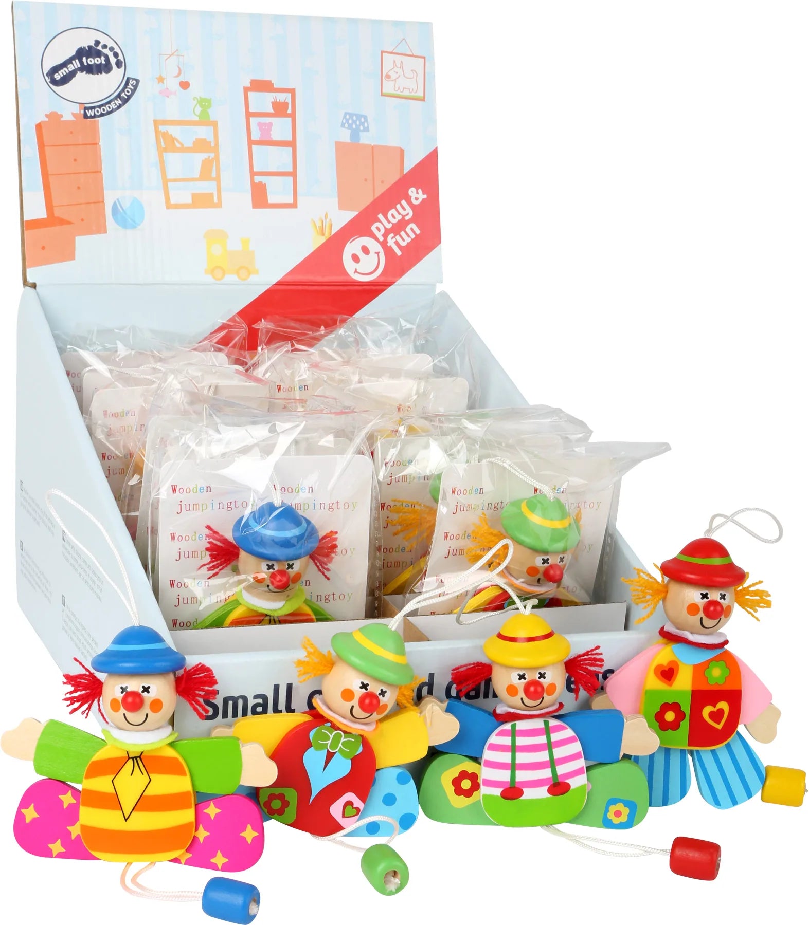 Display Sprællemand (16 Stk) Træ – Klovne – small foot