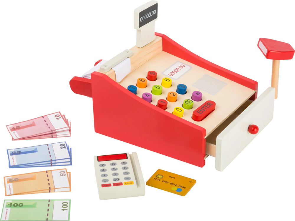 Kasseapparat Med Kassestrimmel Træ – small foot