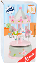 Musik Karrusel Træ – Heste, Rosa – small foot