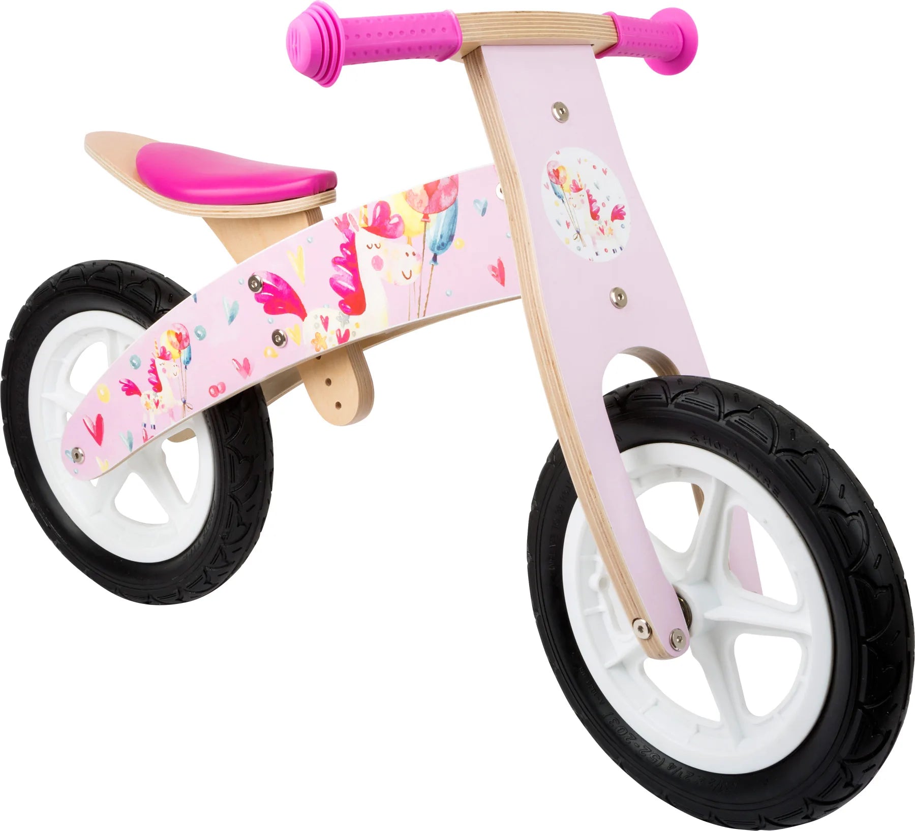 Balance Cykel Træ – Unicorn, Pink – small foot