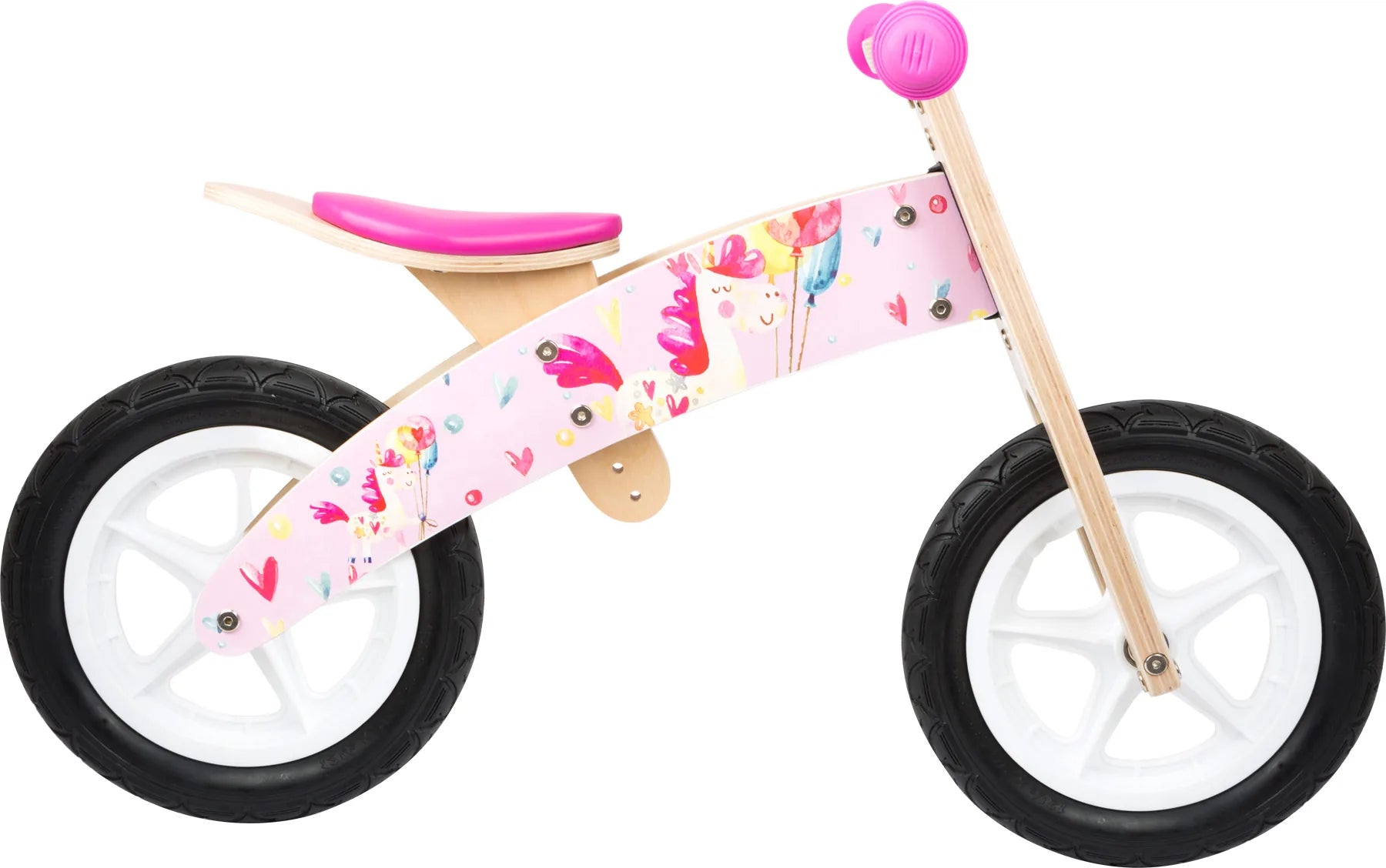 Balance Cykel Træ – Unicorn, Pink – small foot