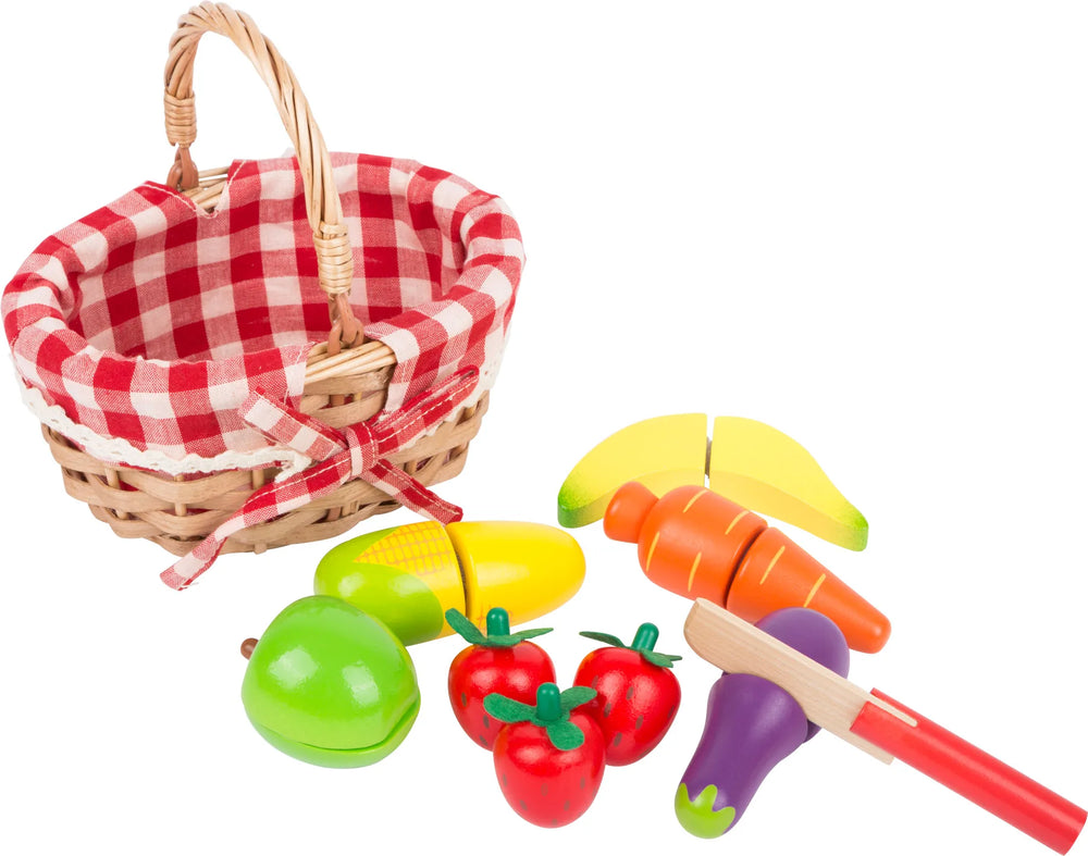 Shopping Kurv Med Frugt Og Grønt Træ – Delbar – small foot